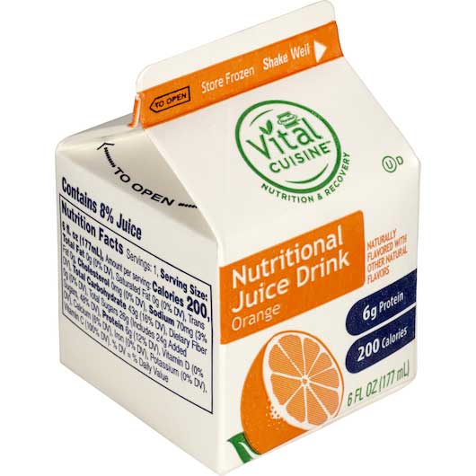 Hormel Vital Cuisine Nutritious Juice Drinks, Orange, 6 Ounce -- 50 Per Case
