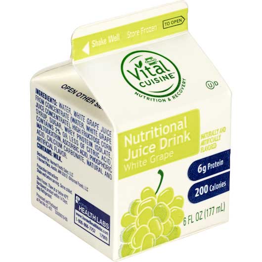 Hormel Vital Cuisine Nutritious Juice Drinks, White Grape, 6 Ounce -- 50 Per Case