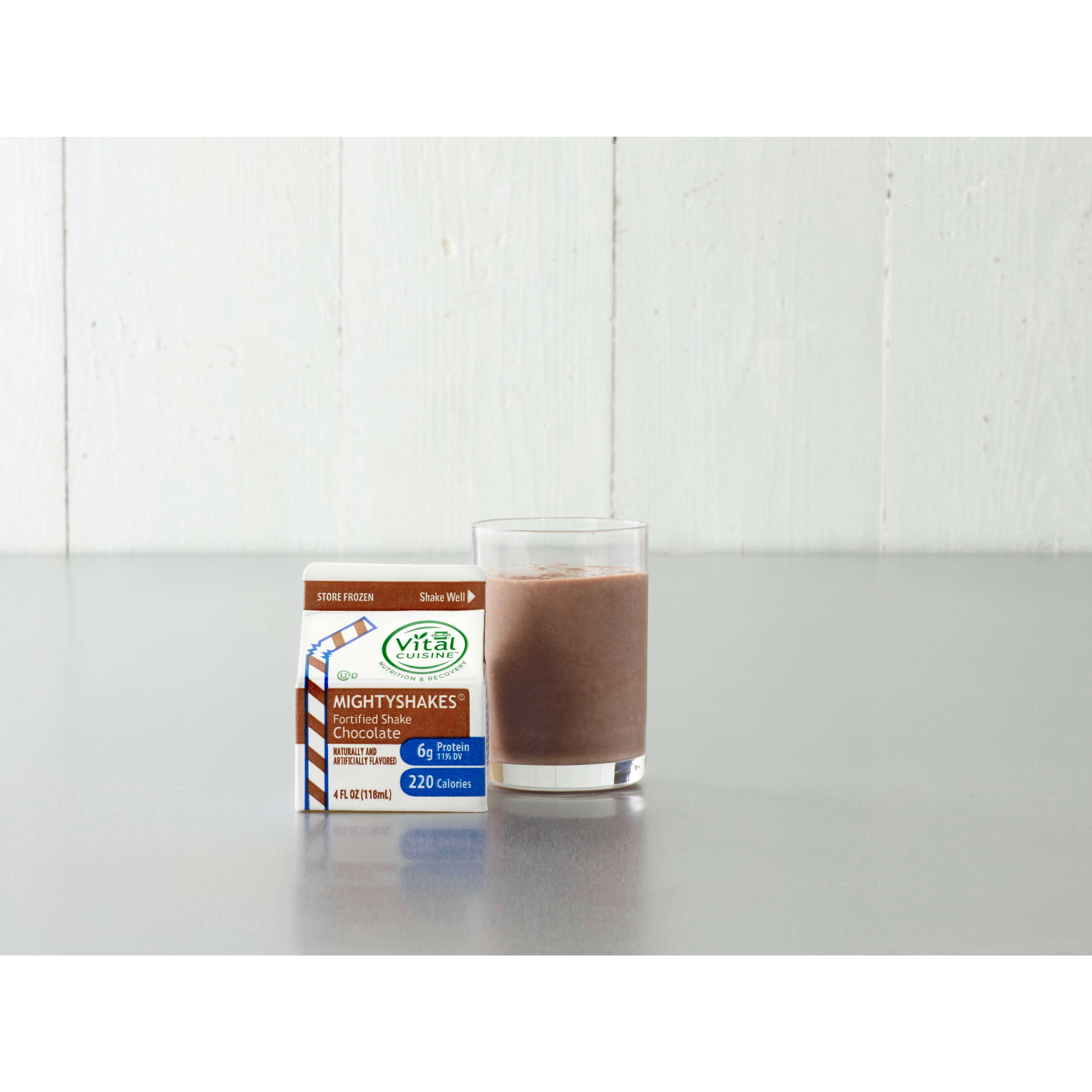 Mightyshakes Chocolate Shake Beverage, 4 Ounce -- 75 Per Case