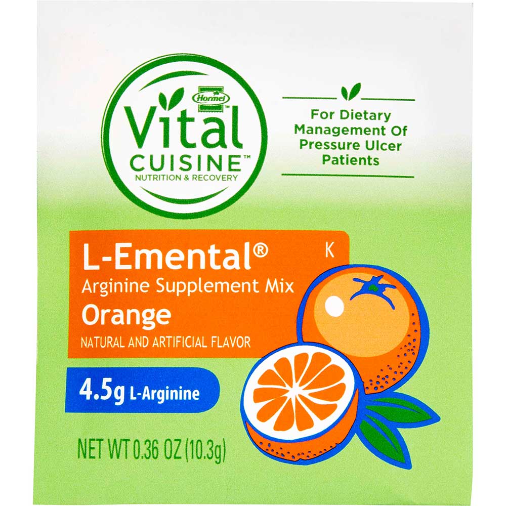 Vital Cuisine L-emental Orange Arginine Drink Mix, 0.36 Ounce -- 50 Per Case