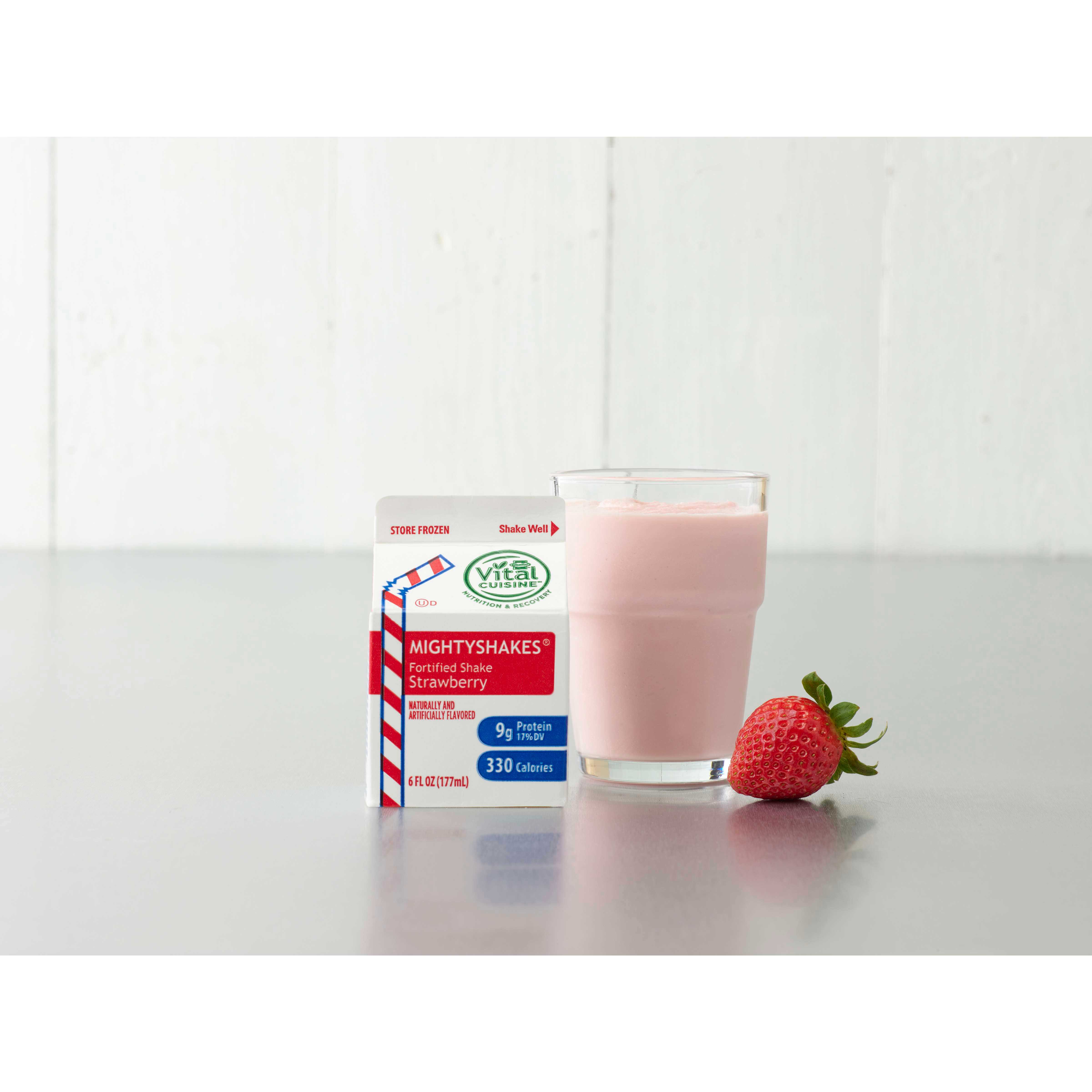 Mightyshakes Strawberry Shake Beverage, 4 Ounce -- 75 Per Case