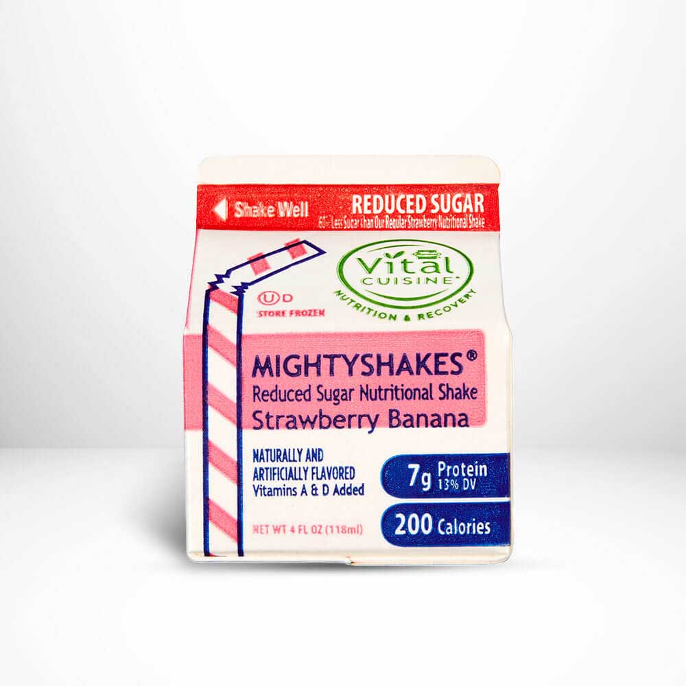 Mightyshakes Reduced Sugar Strawberry Banana Shake Beverage, 4 Ounce -- 50 Per Case