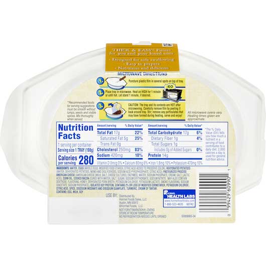 Thick & Easy Scrambled Eggs With Potatoes Bacon And Cheese Puree, 7 Ounce -- 7 Per Case