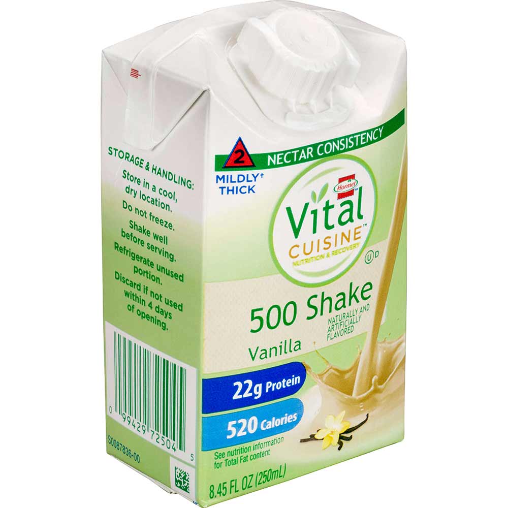 Mightyshakes Vanilla Flavor Level 2 Nectar Consistency 500 Shake, 8.45 Ounce -- 27 Per Case