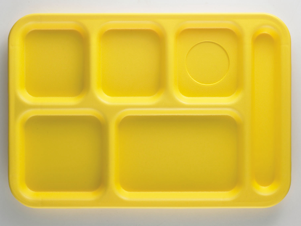 Cambro Yellow Penny Saver 6 Compartment School Tray, 14 1/2 X 10 X 3/4 Inch -- 24 Per Case