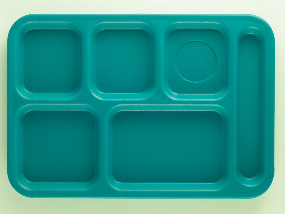 Cambro Teal Penny Saver 6 Compartment School Tray, 14 1/2 X 10 X 3/4 Inch -- 24 Per Case
