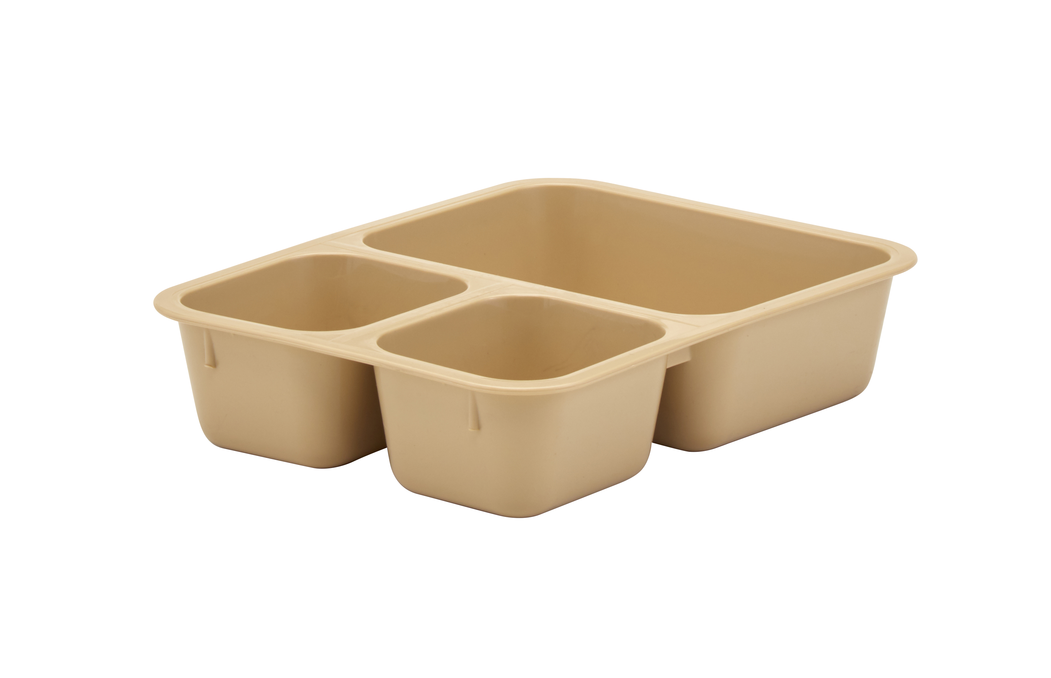 Cambro Tray On Tray Tan Co Polymer 3 Compartment Meal Delivery Insert Tray, 8 9/16 X 6 1/4 X 1 7/8 Inch -- 24 Per Case