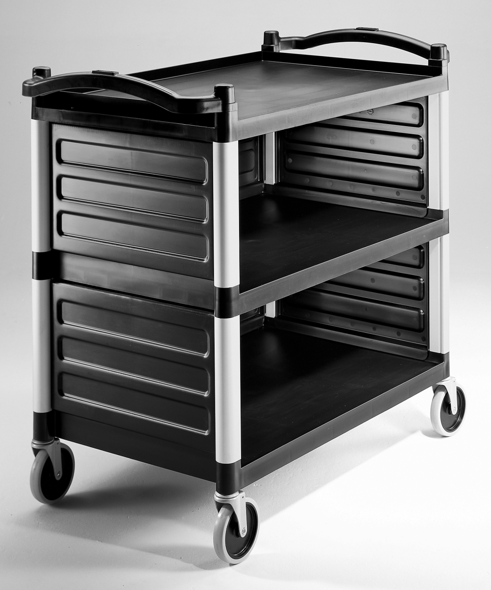 Cambro Black Single Shelf Panel Set For Kd Utility Cart, 31 5/8 X 17 3/4 X 11 3/4 Inch