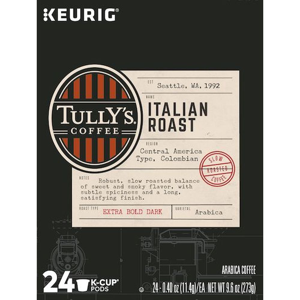 Tullys Hawaiian Blend K Cup Coffee Pod, 24 Count -- 4 Per Case
