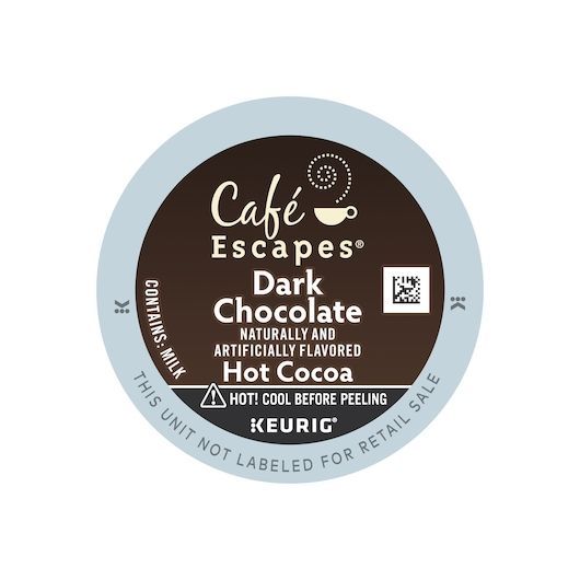 Cafe Escapes Dark Chocolate Cocoa K-cup Pod, 24 Count -- 4 Per Case