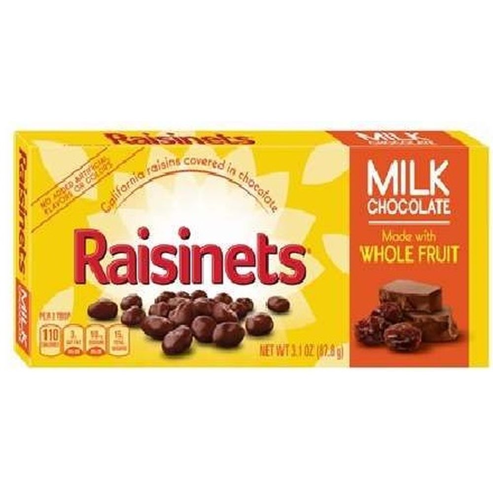 Raisinets Milk Chocolate Covered Raisins, 3.1 Ounce -- 15 Per Case