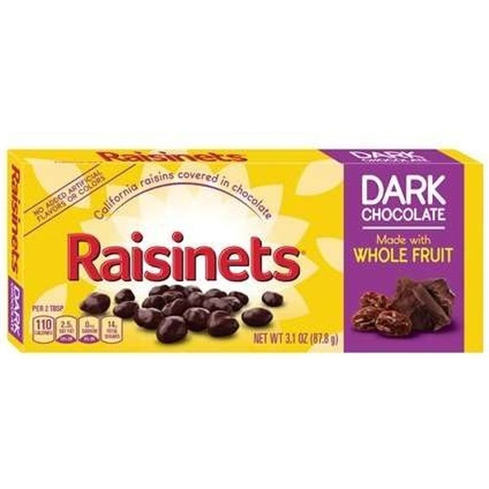 Raisinets Dark Chocolate Covered Raisins, 3.1 Ounce -- 15 Per Case