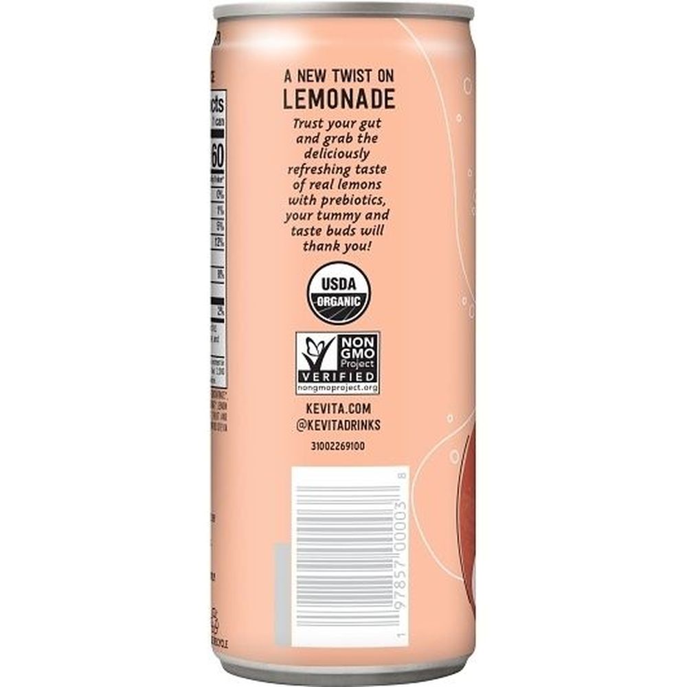 Kevita Peach Sparkling Lemonade With Prebiotics, 12 Fluid Ounce -- 12 Per Case
