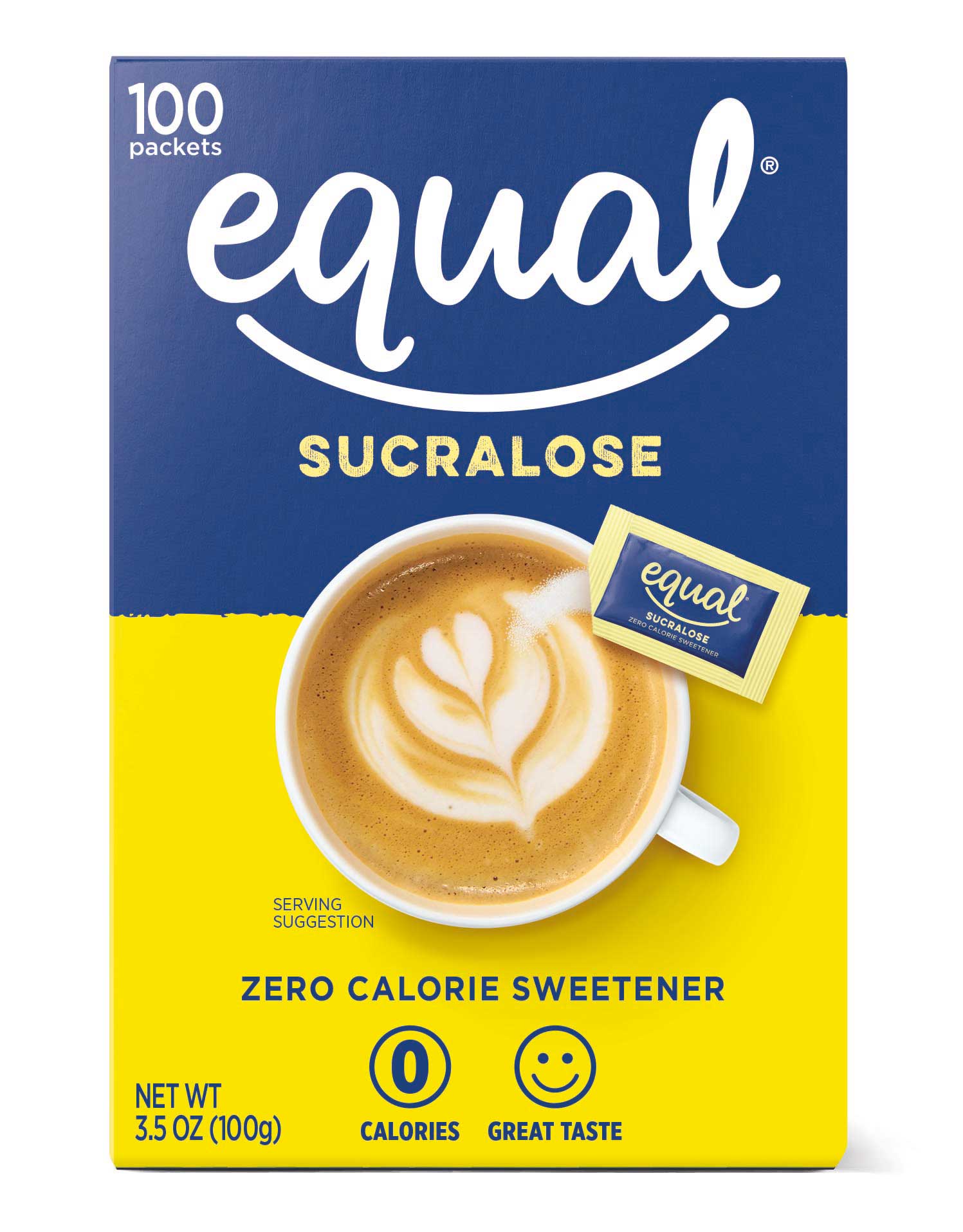 Equal Yellow Single Serve Packet Sweetener -- 2000 Per Case