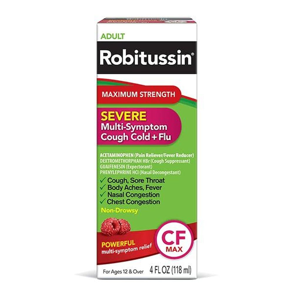 Robitussin Severe Cold And Flu Multi Symptom Relief, 4 Fluid Ounce -- 24 Per Case