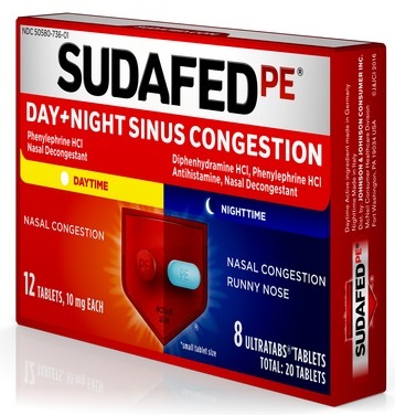 Sudafed Day Night Sinus Congestion, 20 Count -- 72 Per Case