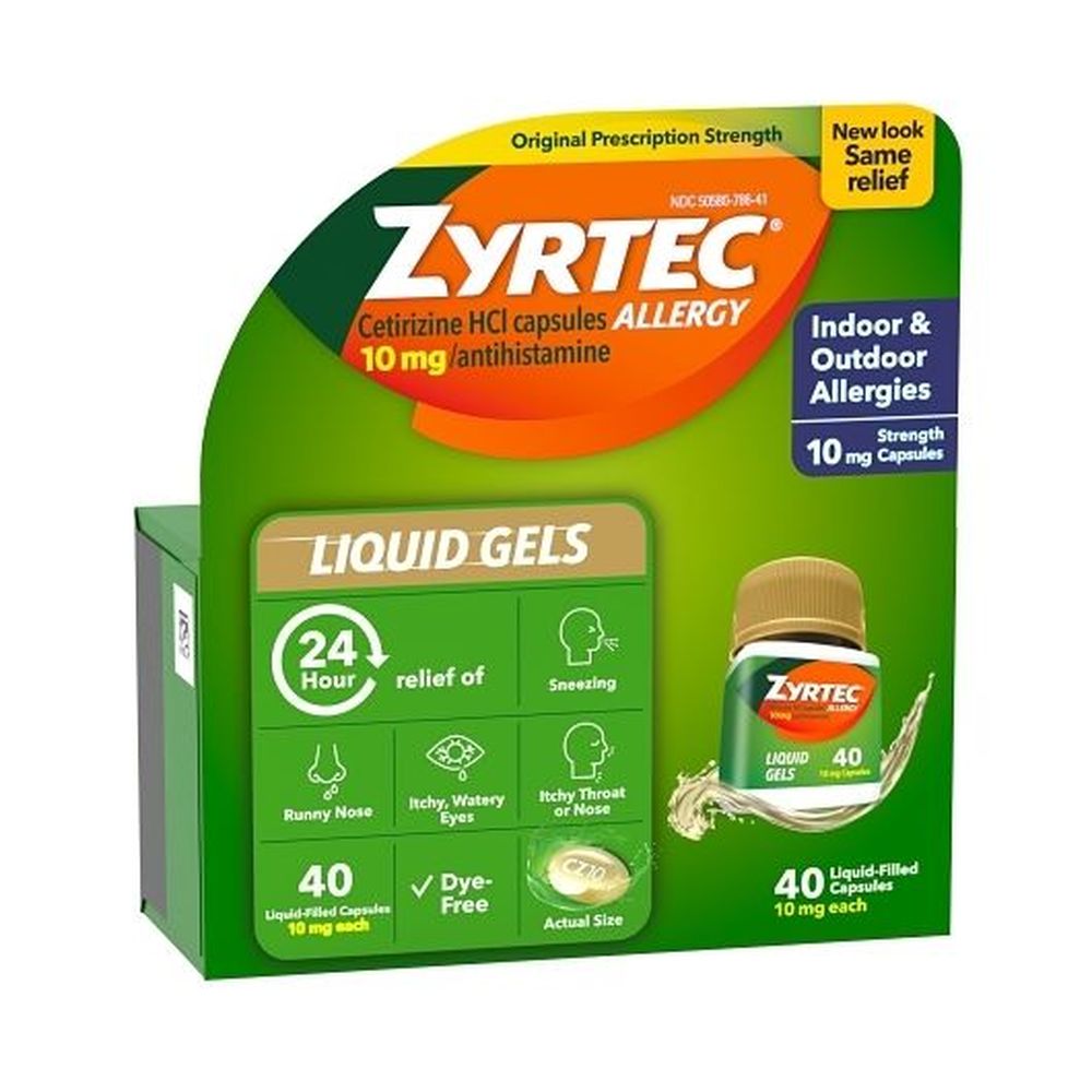 Zyrtec Allergy Liquid Capsules, 40 Count -- 24 Per Case