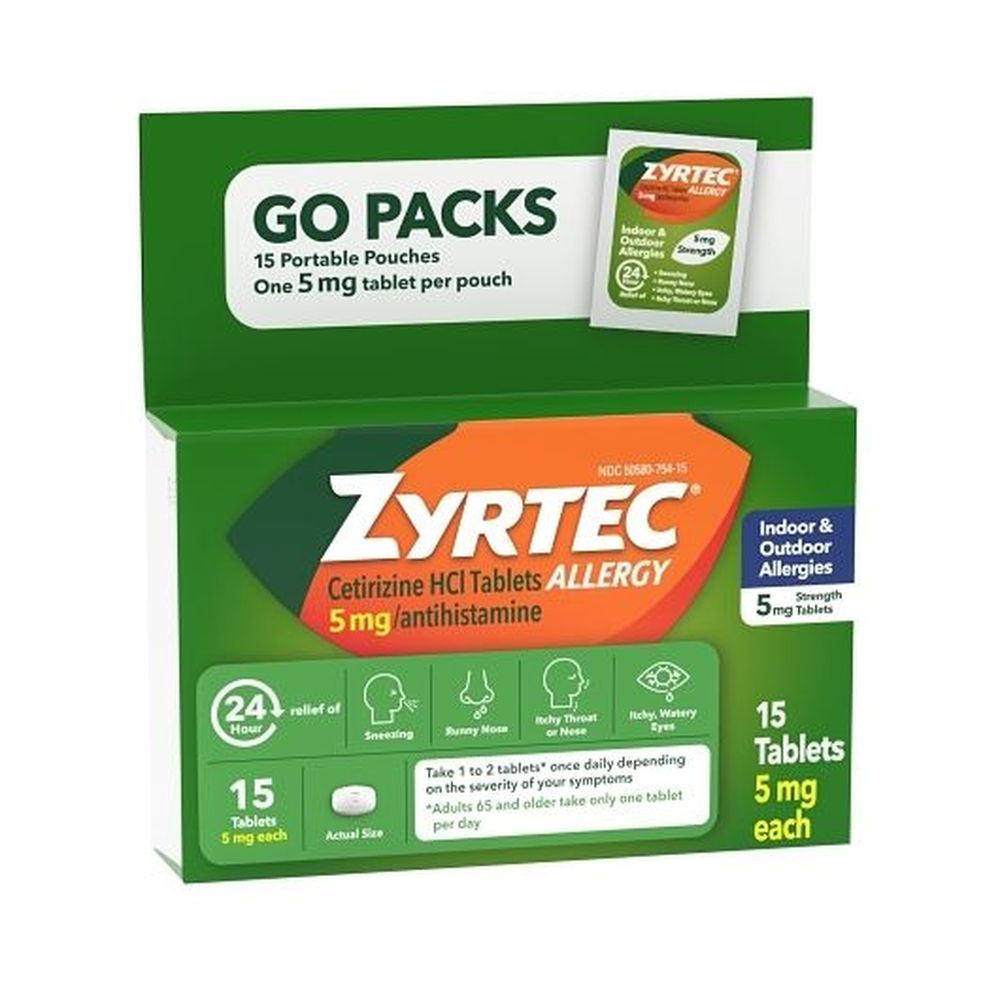 Zyrtec Adult Allergy Tablet, 15 Count -- 24 Per Case