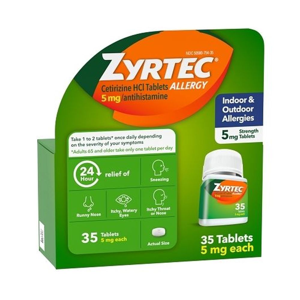 Zyrtec Tableta Para La Alergia, 35 Unidades -- 24 Por Caja