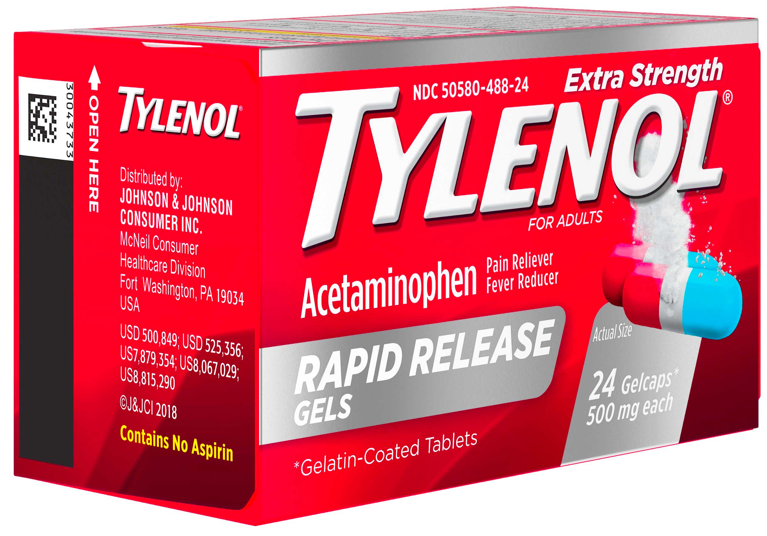 Tylenol Extra Strength Rapid Release Gelcap, 24 Count -- 72 Per Case
