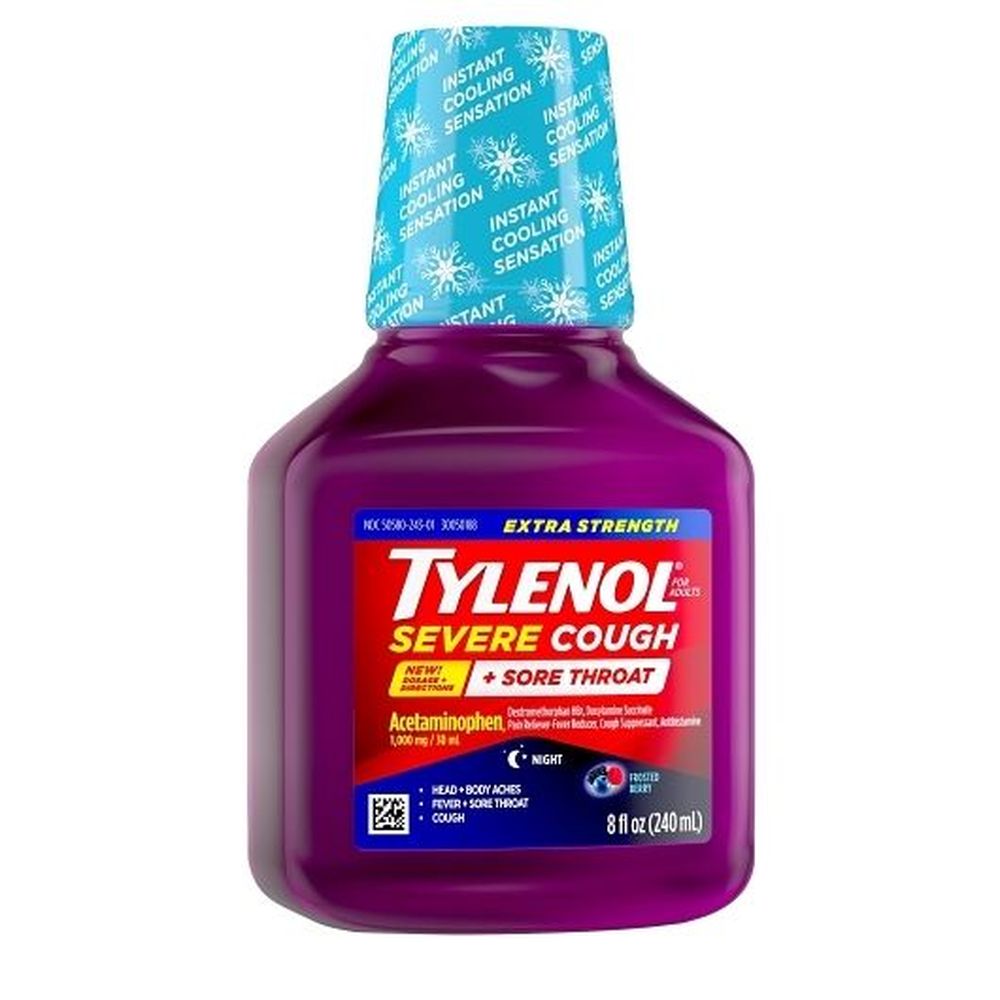 Tylenol Extra Strength Nighttime Cold And Cough Medicine, 8 Fluid Ounce -- 24 Per Case