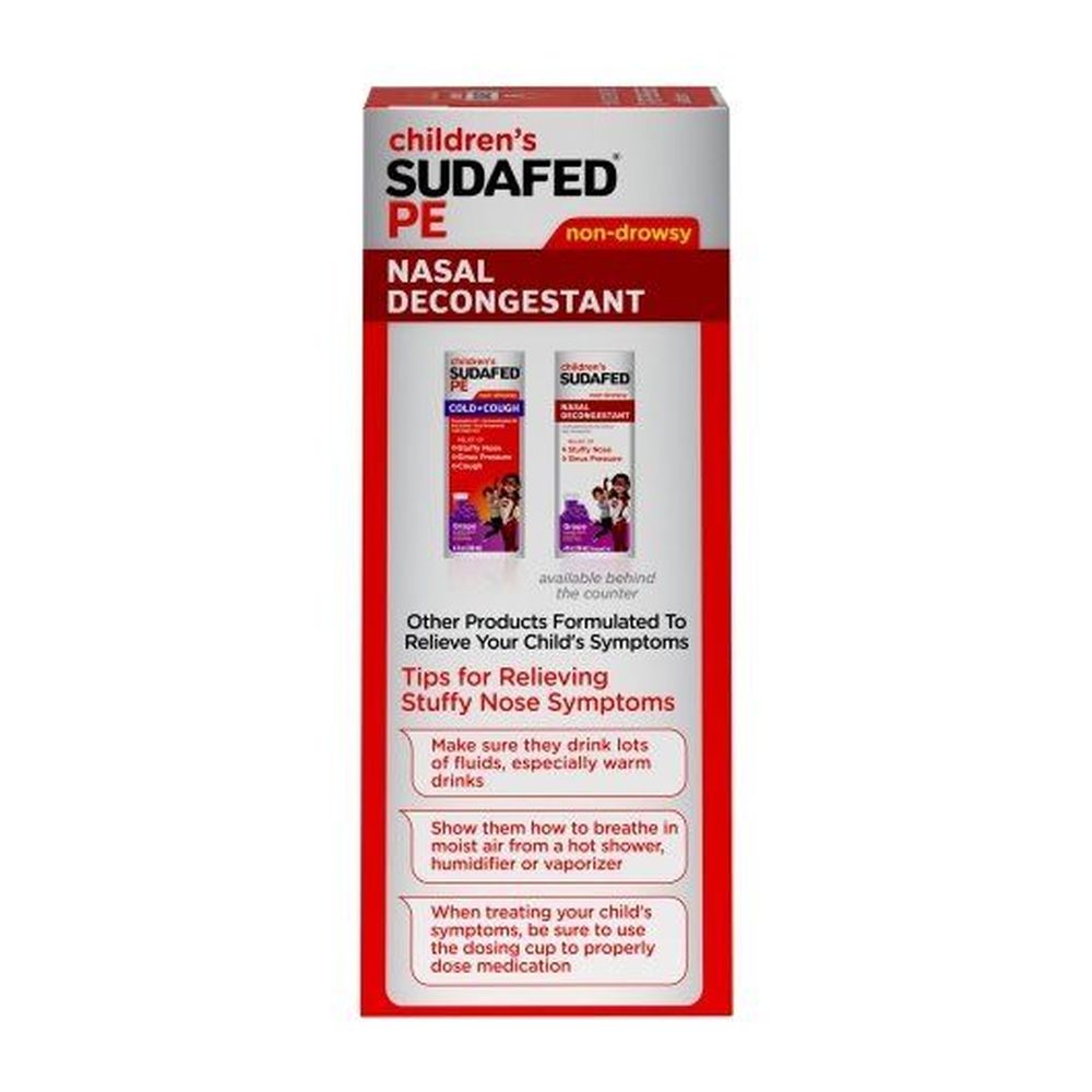 Sudafed Pe Childrens Berry Flavor Cold And Cough Liquid, 4 Ounce -- 36 Per Case