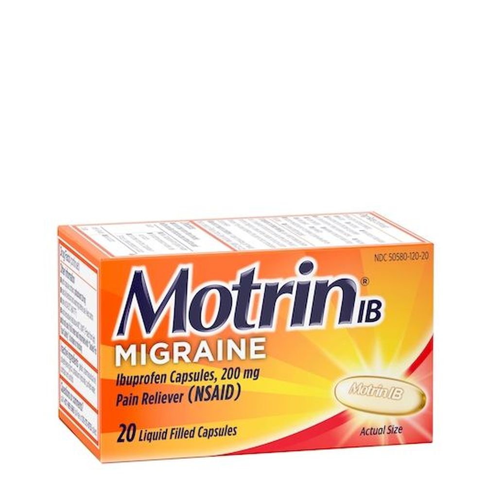 Motrin Migraine Liquid Gel Capsules, 20 Count -- 24 Per Case