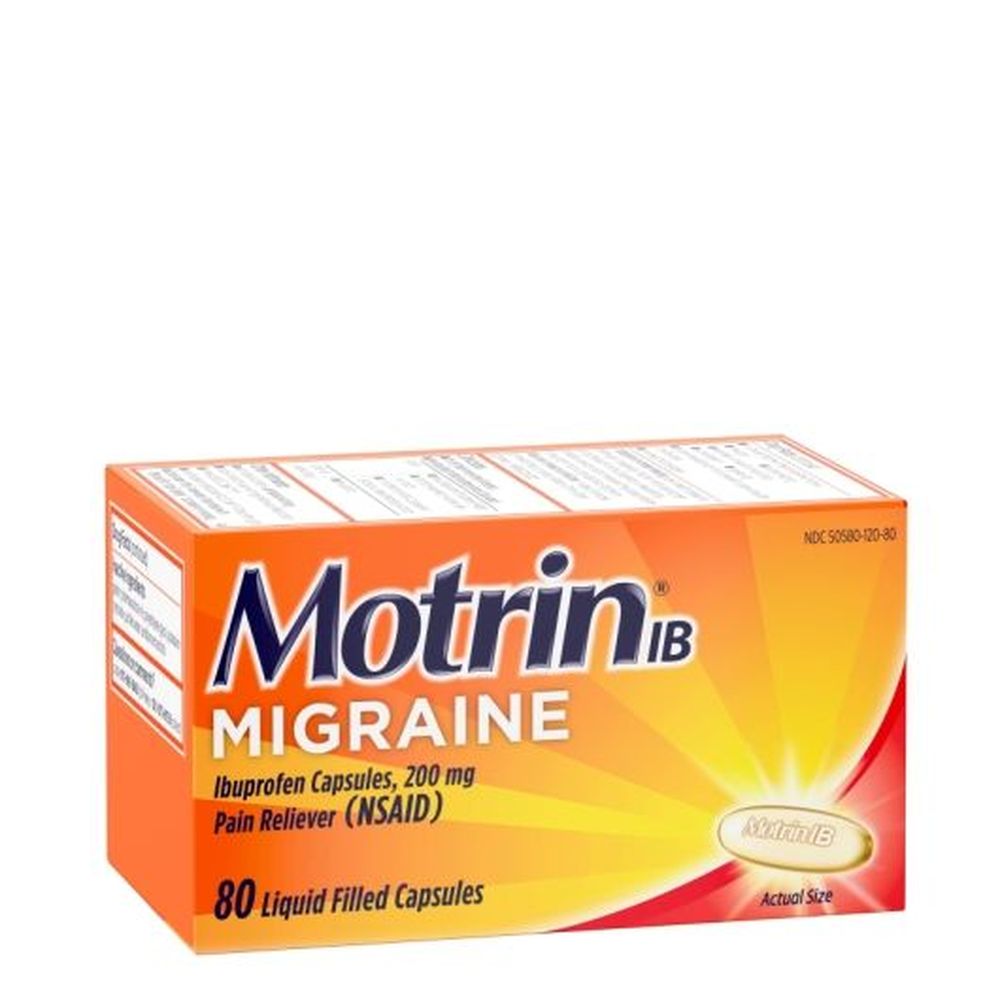 Motrin Migraine Liquid Gel Capsules, 80 Count -- 24 Per Case