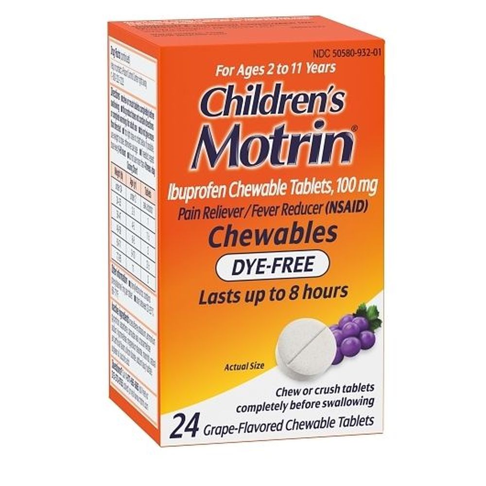 Children's Motrin Chewable Tablets, 24 Count -- 24 Per Case