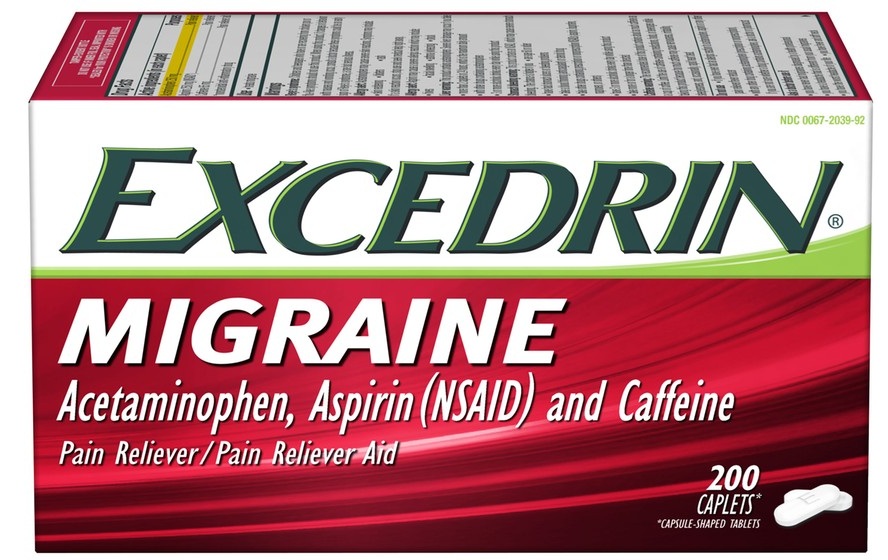Excedrin 65 Milligram Migraine Pain Reliever, 200 Count -- 24 Per Case