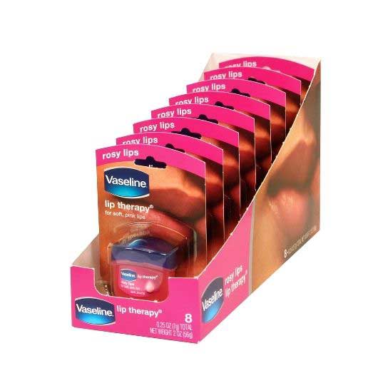 Vaseline Lip Therapy Rosy Lips Jelly, 0.25 Ounce -- 32 Per Case
