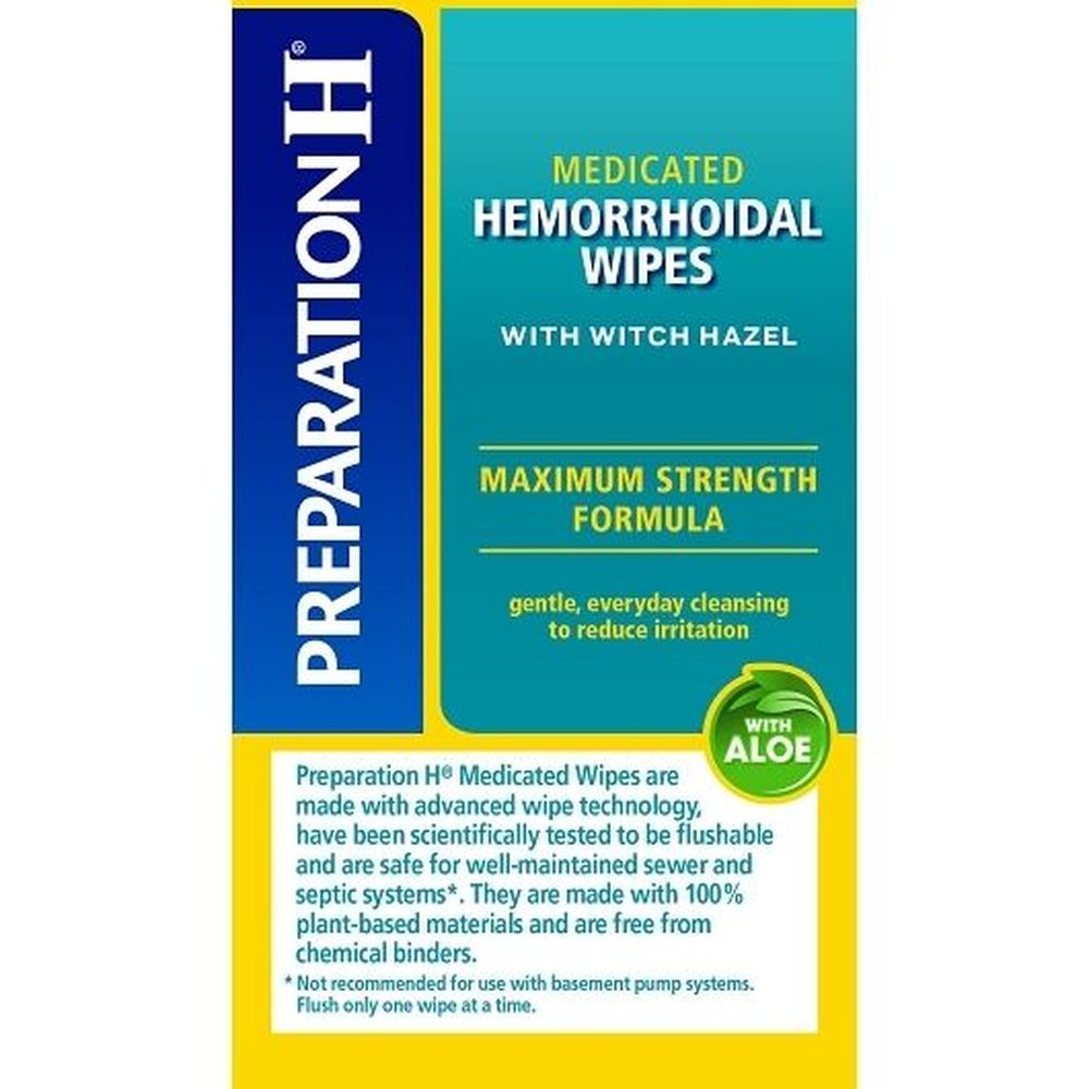 Preparation H Medicated Hemorrhoidal Wipes With Witch Hazel, 96 Count -- 12 Per Case