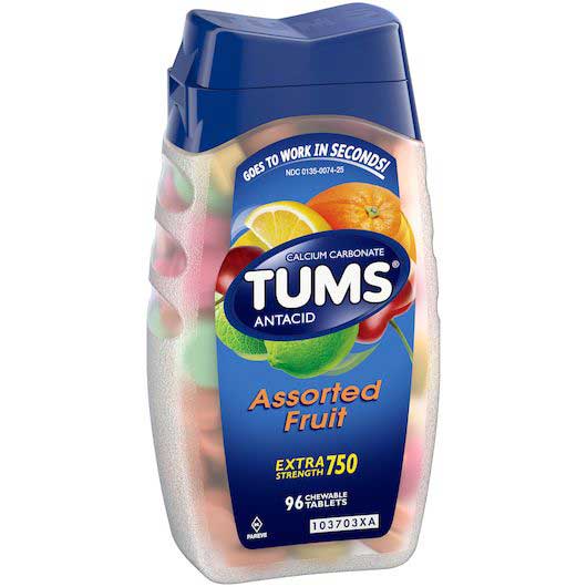 Tums Assorted Fruit Chewable Tablet, 96 Count -- 24 Per Case