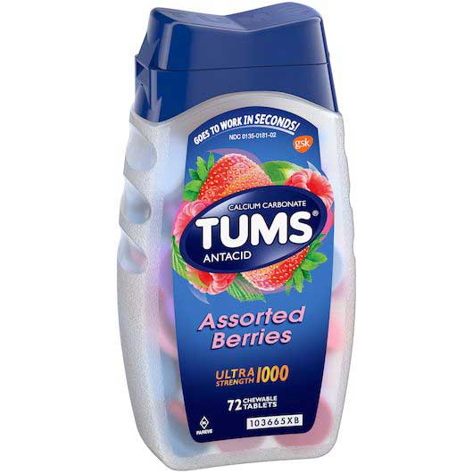 Tums Ultra Strength 1000 Assorted Berries Chewable Tablet, 72 Count -- 24 Per Case