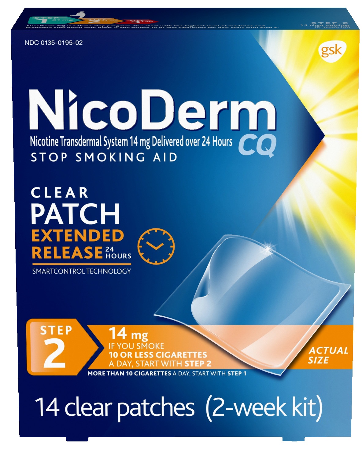 Nicoderm Cq Clear Extended Release Patch, 14 Count -- 12 Per Case
