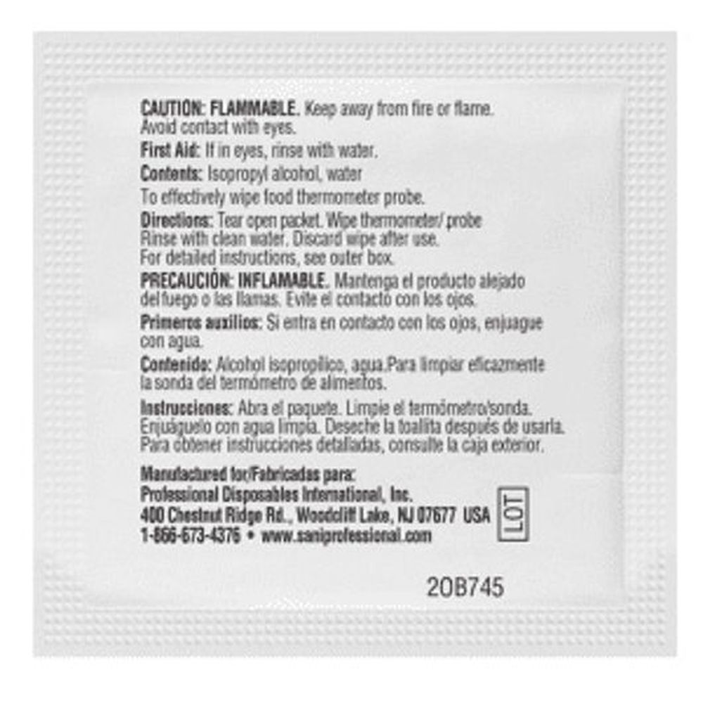 Sani Professional/nice Pak Cleaning Food Thermometer Probe Wipes, 1500 Count