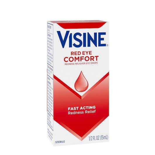 Visine Red Eye Comfort Fast Acting Redness Relief Drops, 0.5 Fluid Ounce -- 36 Per Case