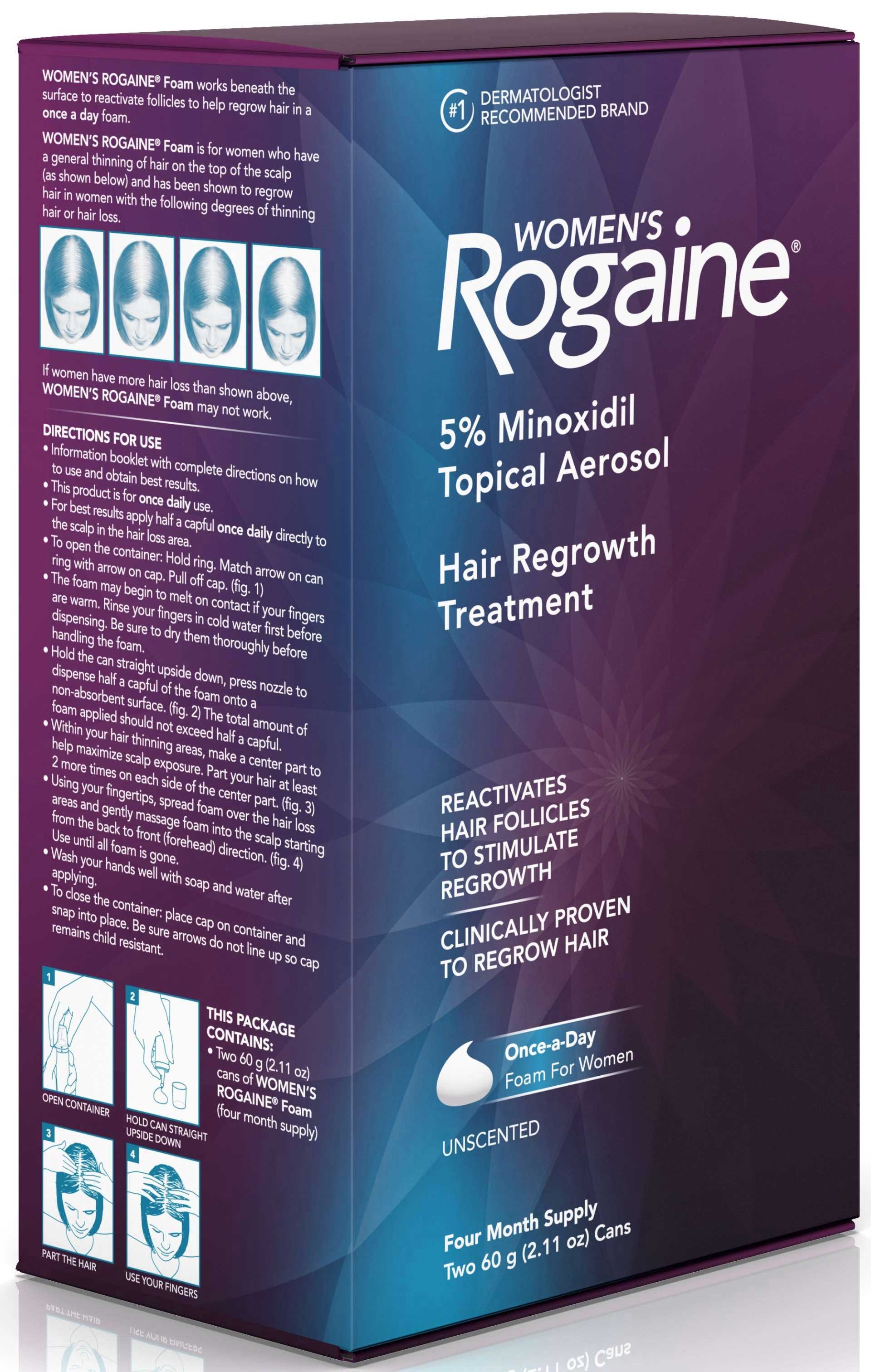 Rogaine Womens 5 Percent Minoxidil Foam Hair Regrowth Treatment, 2.11 Ounce -- 6 Per Case