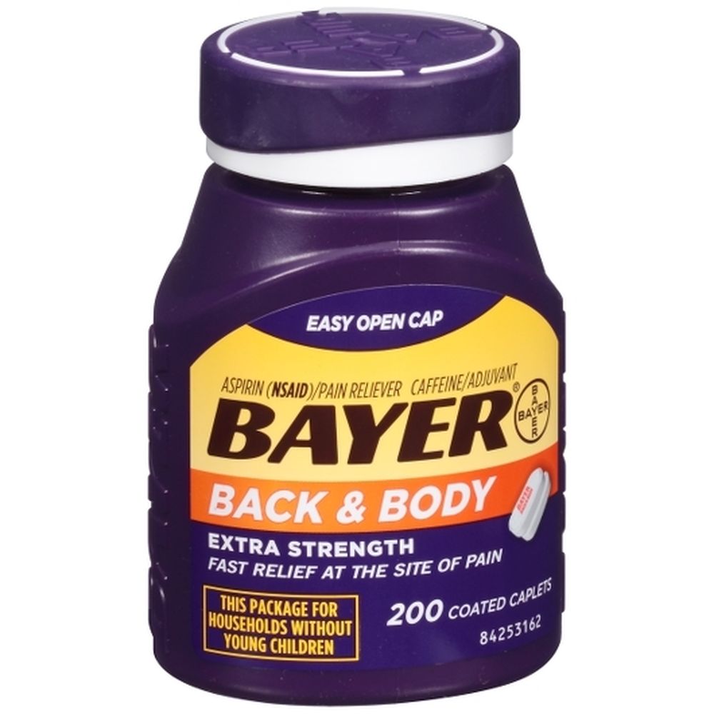 Bayer Aspirin Back and Body Extra Strength Coated Tablets, 200 count