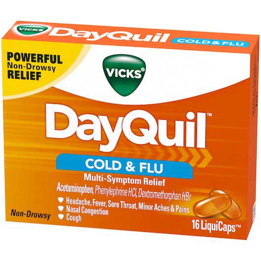 Vicks Dayquil Cold And Flu Relief Liquicaps, 16 Count -- 24 Per Case