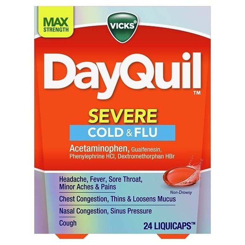 Dayquil Severe Cold And Flu Liquicaps, 24 Count -- 24 Per Case