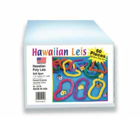 Party Time Hawaiian Poly Assorted Colors Leis For 50 People