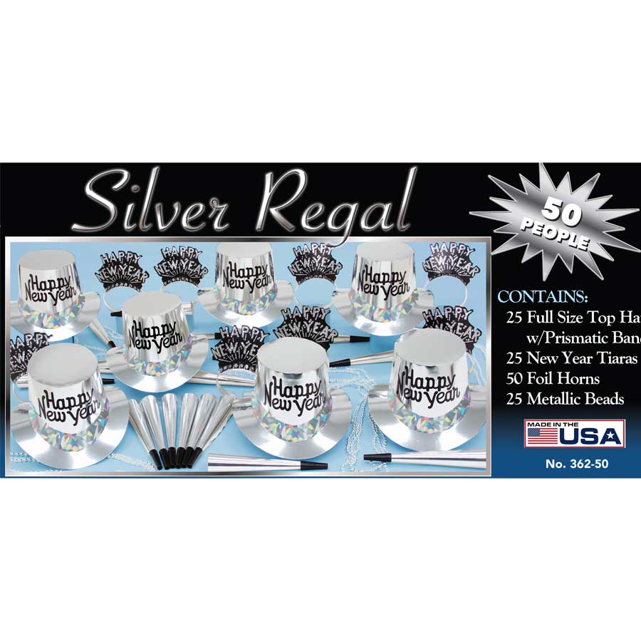Party Time Silver Regal Party Kit For 50 People
