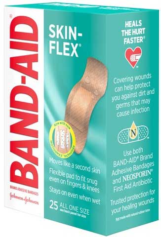 Band Aid Skin Flex All One Size Adhesive Bandage, 25 count per
