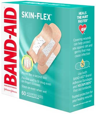 Band-aid Skin Flex Assorted Size Adhesive Bandage, 60 Count -- 24 Per Case