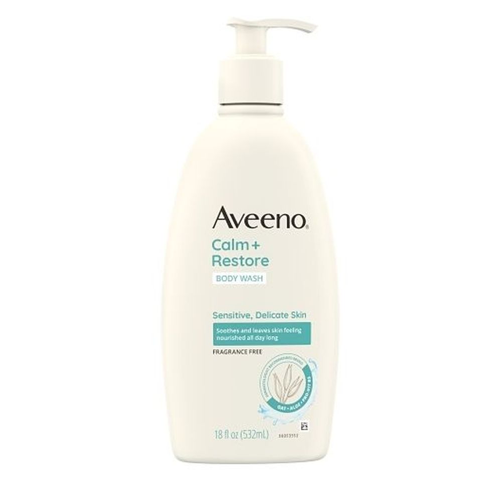 Aveeno Calm Plus Restore Daily Body Wash for Sensitive and Dry Skin, 18 Fluid Ounce -- 12 per case