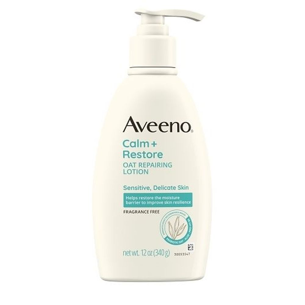 Aveeno Calm Plus Restore Oat Repairing Lotion for Sensitive Skin and Dry Skin, 12 Ounce -- 12 per case