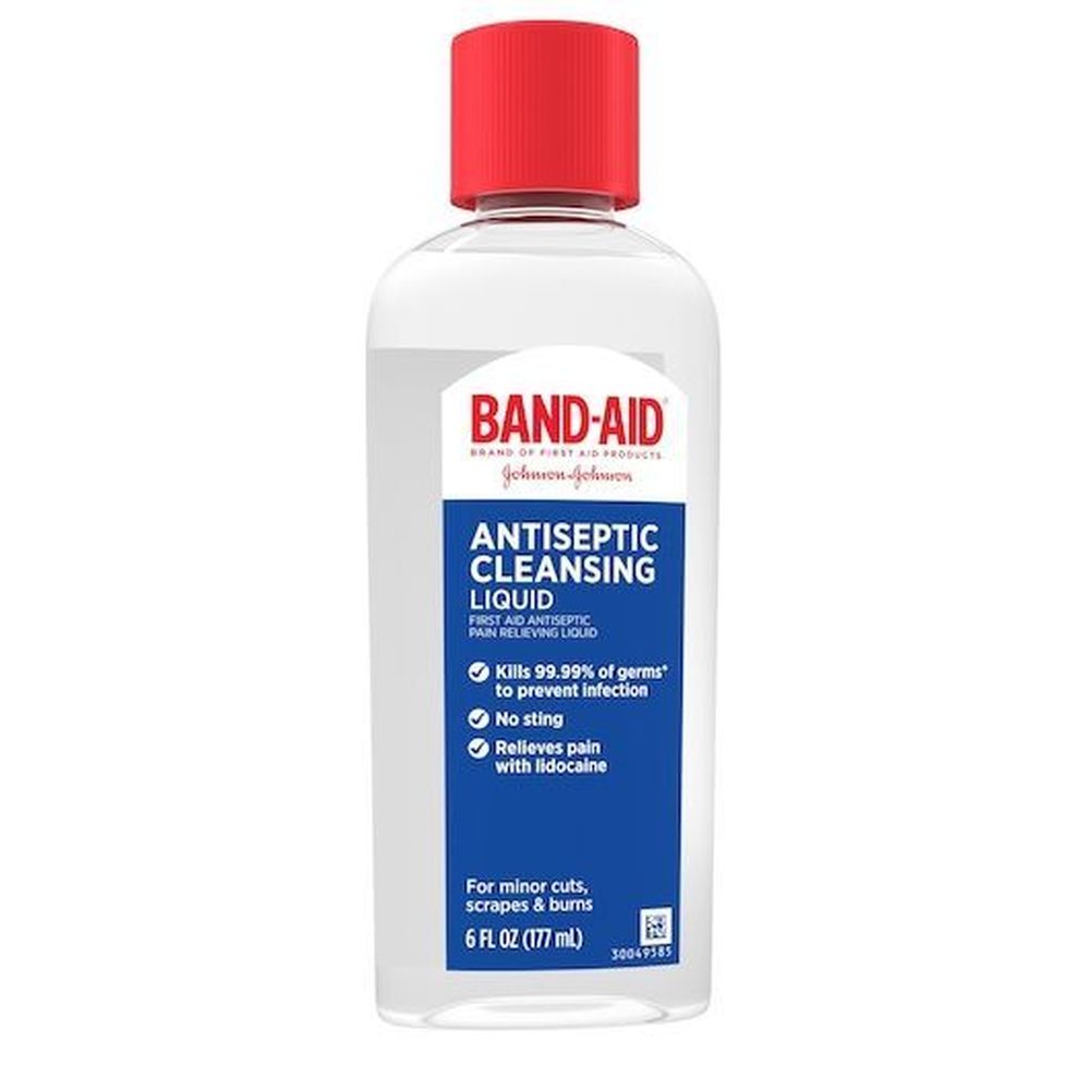 Band-Aid Pain Relieving First Aid Antiseptic Cleansing Liquid, 6 Fluid ...