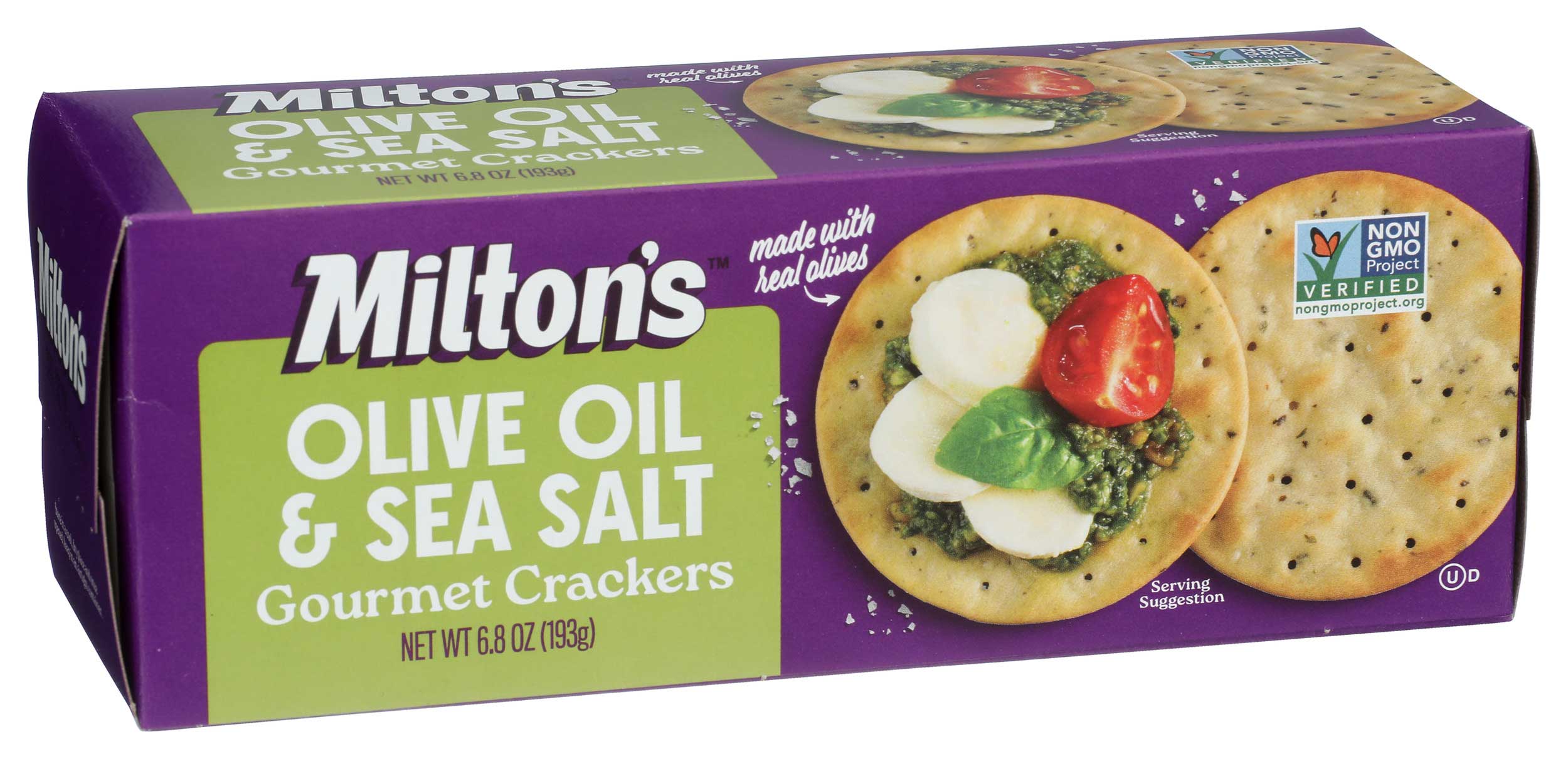 Milton's Olive Oil And Sea Salt Cracker, 6.8 Ounce -- 8 Per Case