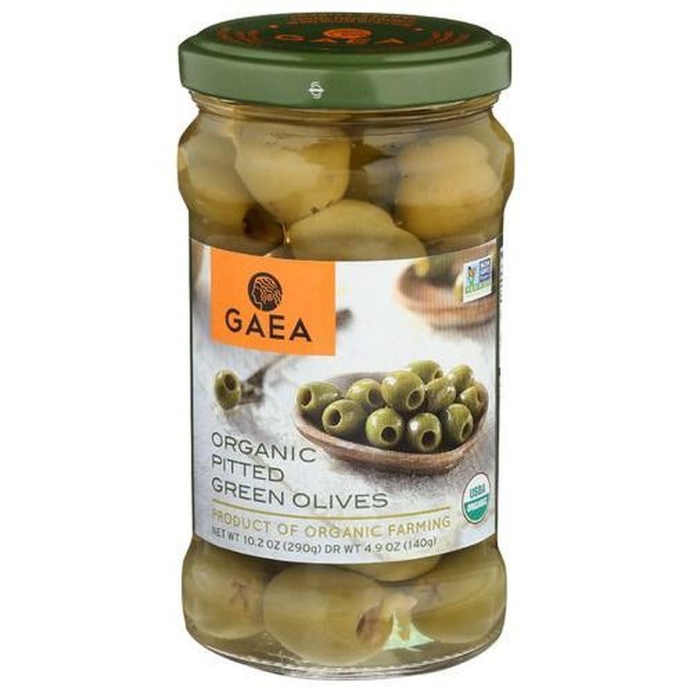 Gaea Green Pitted Olives, 4.9 Ounce -- 8 Per Case
